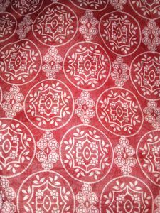 Elegant Red &amp; White Printed Saree