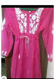 Chikankari Pink Kurti