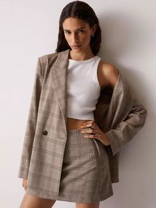 Korean Plaid Blazer