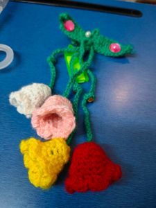 Handmade crochet Flower bell keychain