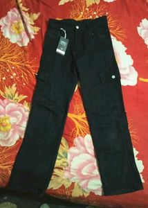 New With Tag Dark Black Wide Leg Jeans