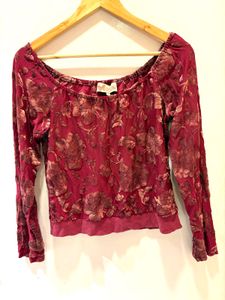 Floral Velvet Bardot  Top