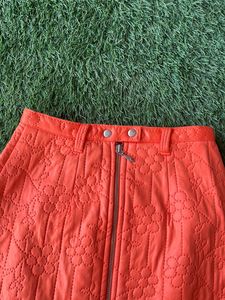 Leather Like Orange Skirt