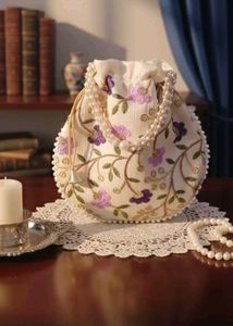 Floral Embroidered Pouch