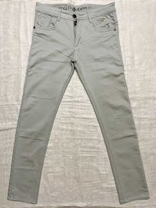 Gray Jeans Slim Fit Denim Pants