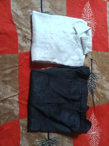 white check shirt with black pant