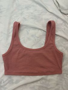 Zara Pink Cropped Tank Top