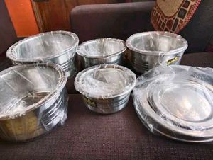 Stainless Steel Patila Bhagona Tope Set With Lid