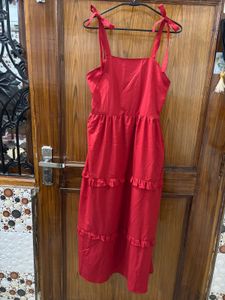 Red Ruffle Tiered Sundress