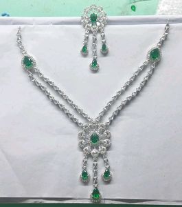 Elegant Green AD stone Jewellery Set