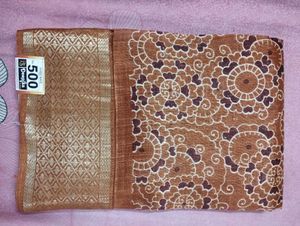 Elegant Brown Floral Saree