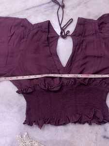 Burgundy Keyhole Crop Top