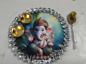 Ganesh Pooja Thali Plate रोली चावल