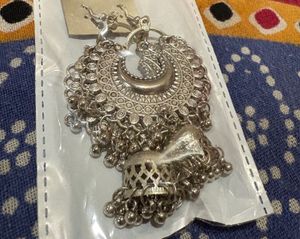 Silver Jhumka Earrings