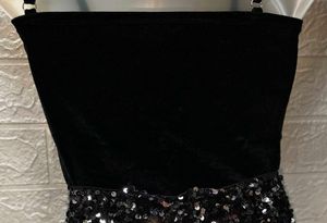 Black Velvet Spaghetti Crop Top