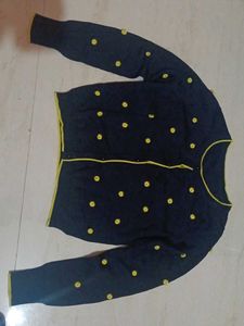 Navy Blue Floral Cardigan