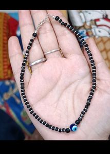 925 Pure Silver 1 Evil eye Bead Anklet (1 Piece)