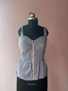 Stripped Peplum Top