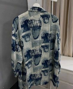 Abstract printed sheer shirt