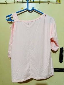 Light Pink One Shoulder Top