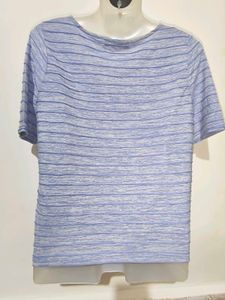 🎄Buy 2, Get 1 Free🎁L/XLStriped Blue T-Shirt