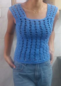 Blue Crochet Top