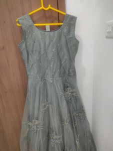 Elegant Grey Evening Gown