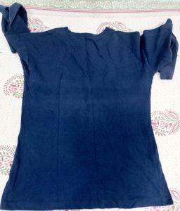 Beautiful Navy Blue Full Sleeves T Shirt