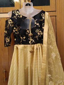 Black And Gold Lehenga