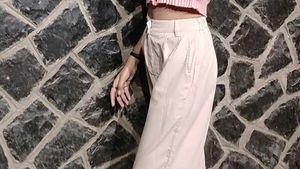 Woman Beige Color Trouser