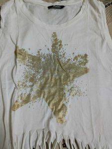 White Fringe Tank Top