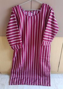 Maroon Striped Kurta