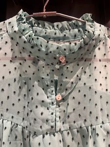 Elegant Sheer Polka Dot Blouse