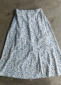 Floral Printed Blue Skirt