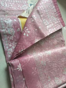 Pretty Organza Type Pink Saree