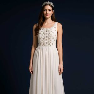 Elegant White Ethnic Gown