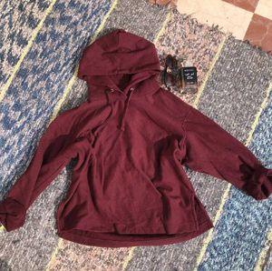 Oversized Burgundy Uniqlo Hoodie