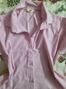 Cropped Pink Striped Shirt