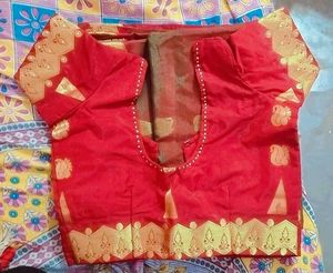 Silk Saree With Blouse Stiched