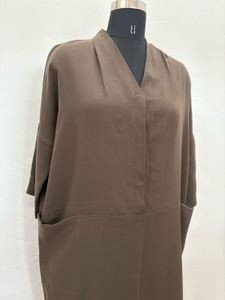 Brown V-Neck Dress