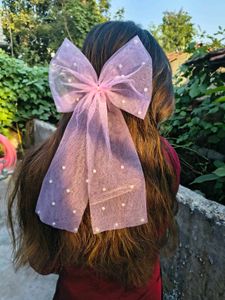 6 Combo Cute Pearl Bow Hair Clips 🤍💜🖤🩷🩵💗