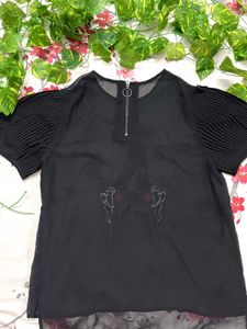 Women’s Black Sheer Top