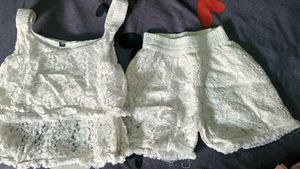 White Lace Two-Piece Set