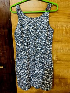 Globus Blue Printed Dress With Pockets