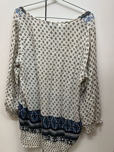 Lucky Brand Printed Peasant Top