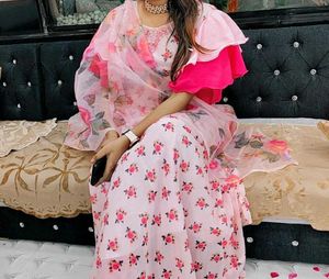 Floral Pink Anarkali Suit