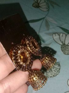 Gold-Tone Jhumka Earrings