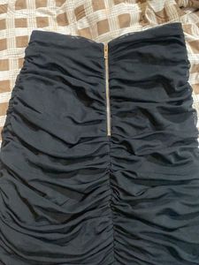 Black Ruched Mini Skirt