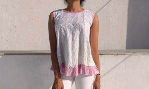 Embroidered Cute White Top 🎀🌸