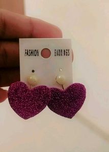 Korean 💜 Heart Earrings